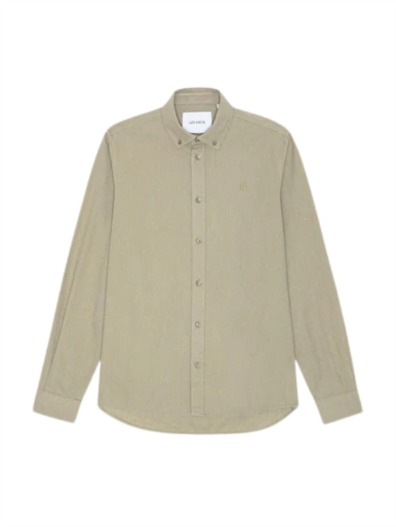 Les Deux Konrad Cotton Linen LS Shirt - Laurel Oak Sand